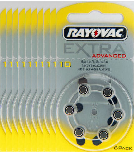 Piles auditives Rayovac extra advanced 10 AE pour 60 piles