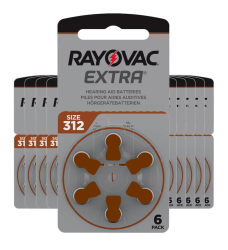 Piles auditives Rayovac extra 312  pour 60 piles